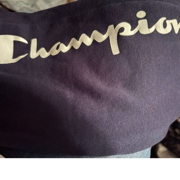 Champion Women’s XL Navy Fleece Sweatpants – Script Logo, 28" Waist -Unstretched - Picture 3 of 8
